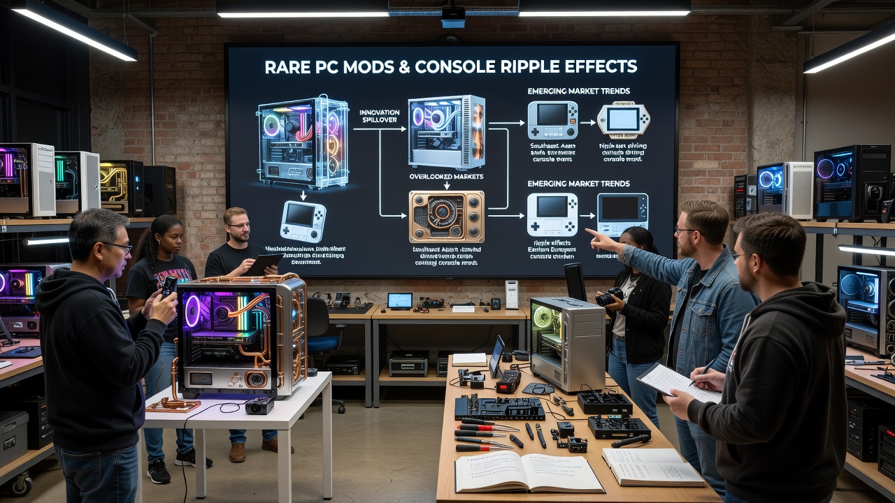 Collector communities examining custom PC cases with detailed modifications and rare components