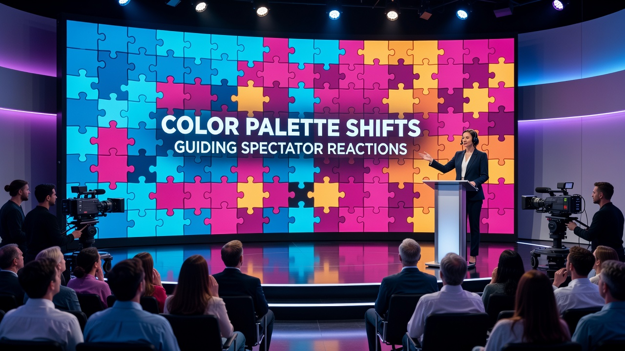 Analysis of spectator reactions to color changes in puzzle broadcast environments