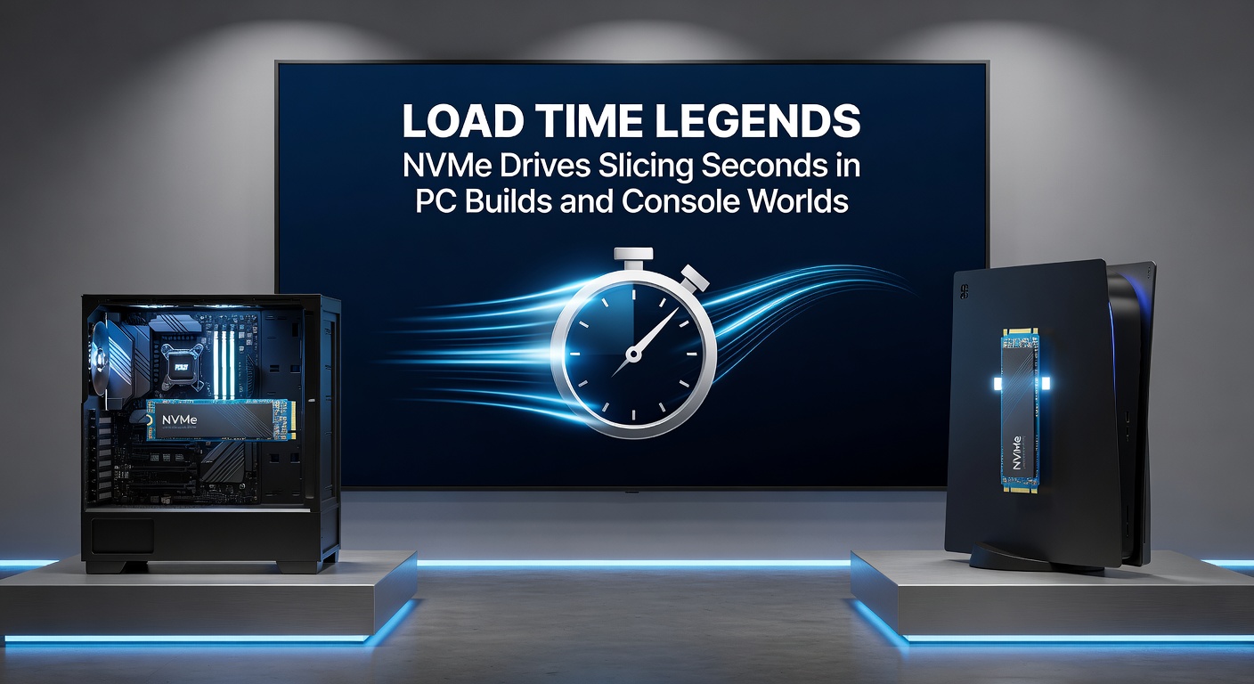 Console internals revealing custom NVMe-like SSD architecture, with data pathways optimized for next-gen gaming load times